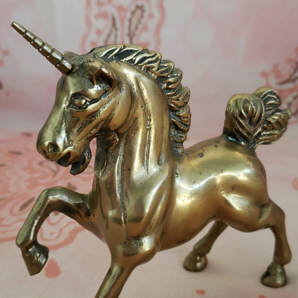 Vintage Brass Unicorn - Picture 4 of 12